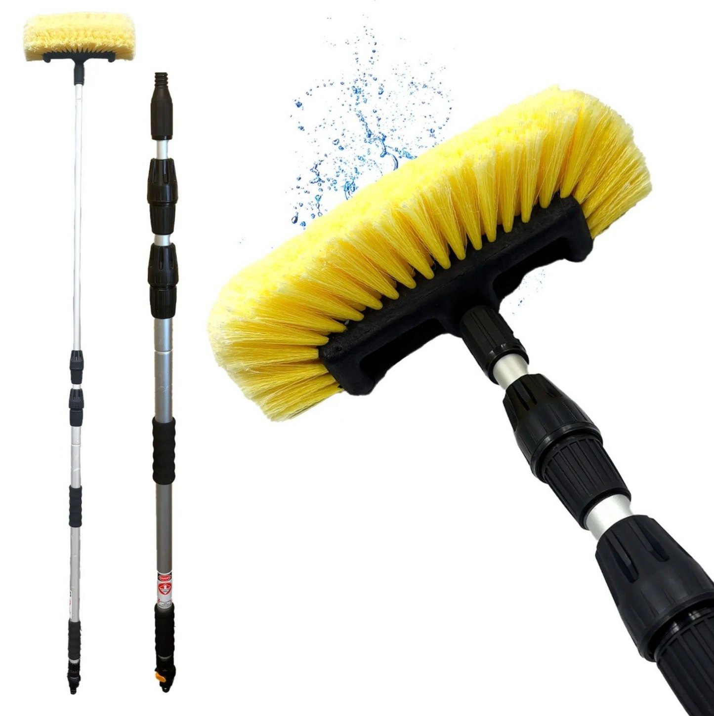 Telescopic Water Flow Car Wash Brush – Extendable Handle, Soft Bristles & Hose Connection for Effortless Cleaning